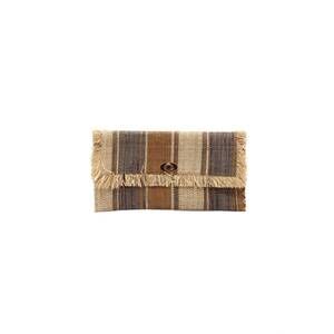 NEW SHEBOBO women's sophie straw envelope clutch bag in tobacco swirl